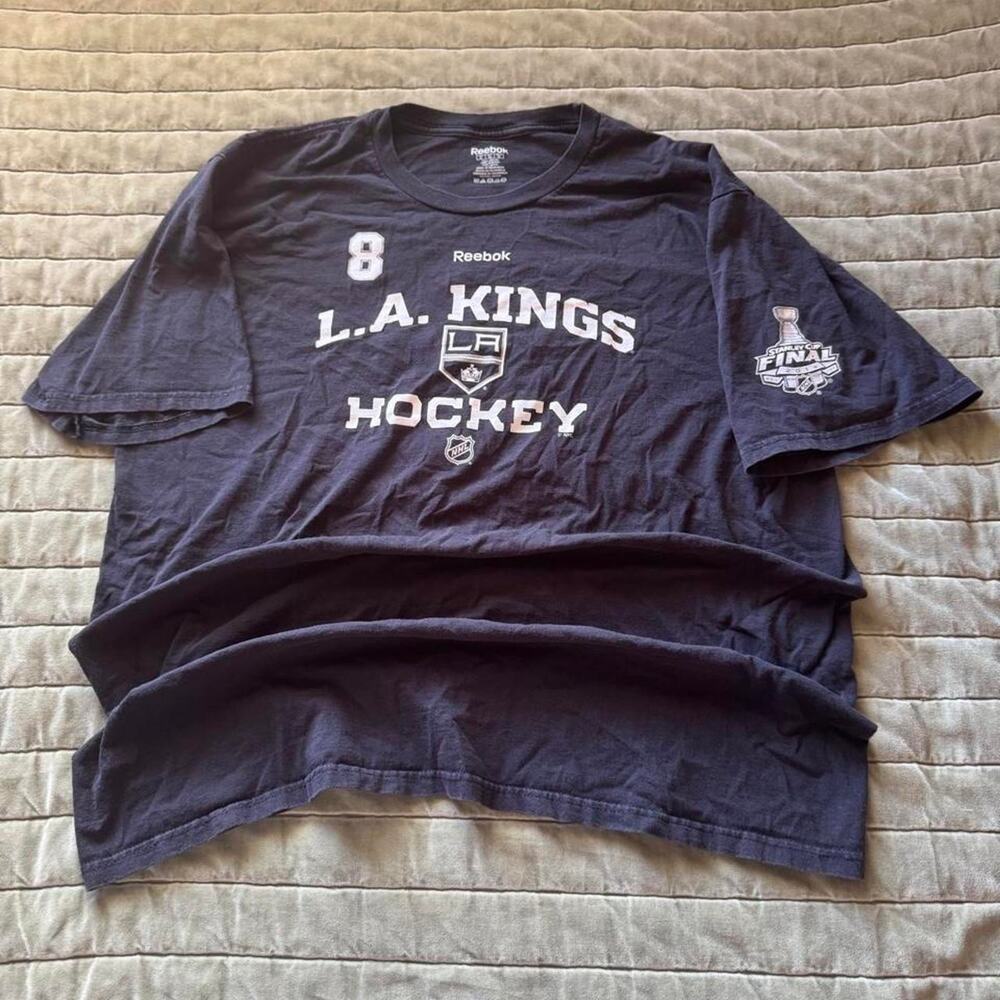 vintage 2014 reebok PRIME la kings drew doughty 8 stanley cup final t-shirt